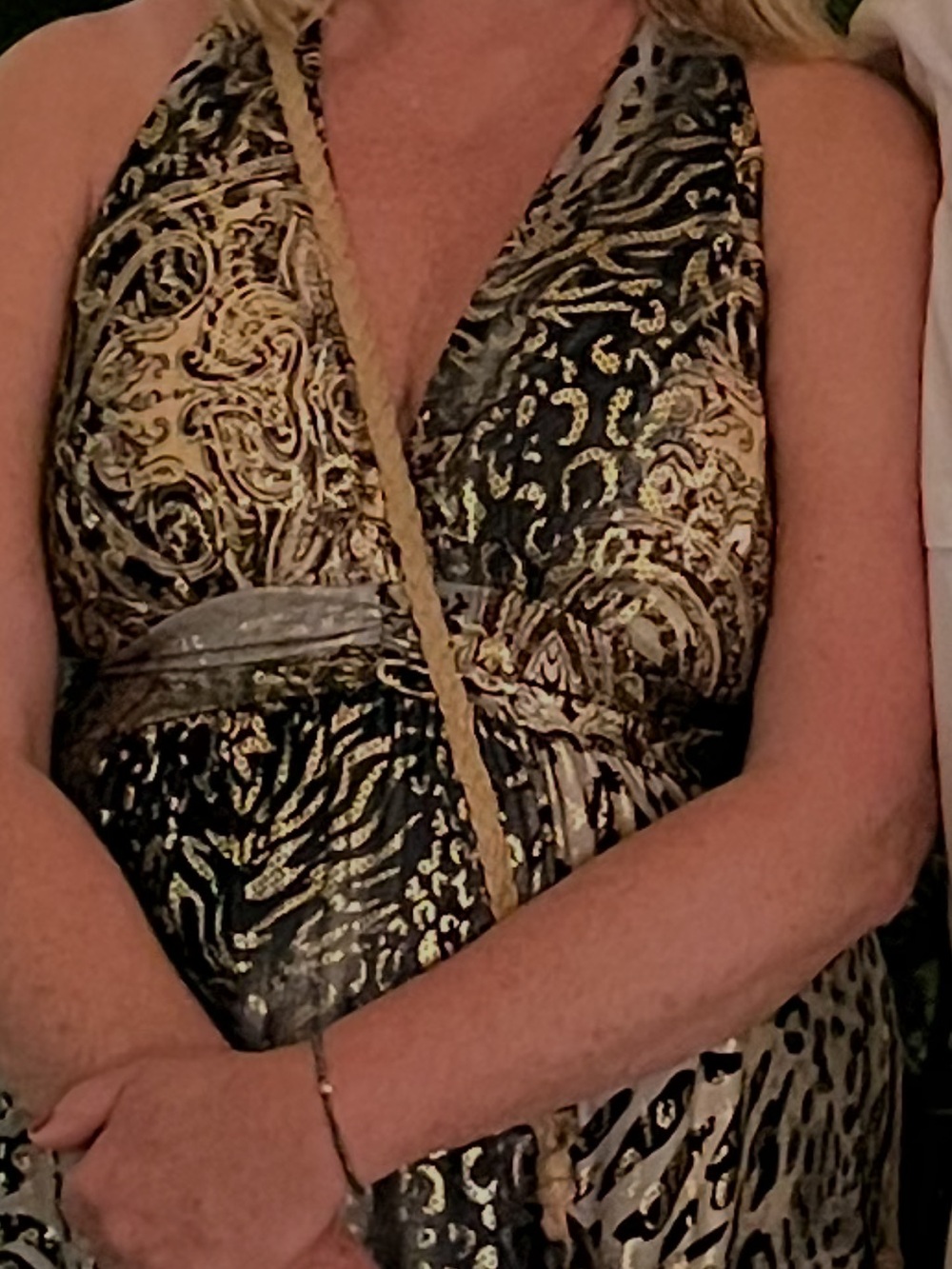 Shoreline Black and Gold Patterned Halter Maxi Dress